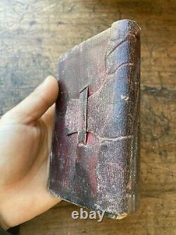 Antique 1853 Pre-Civil War Era HOLY BIBLE Excellent Leather Wallet Binding NY