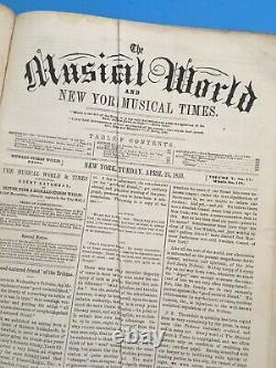 Antique 1853 Pre Civil War Leather Book Musical World & New York Musical Times