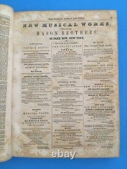 Antique 1853 Pre Civil War Leather Book Musical World & New York Musical Times