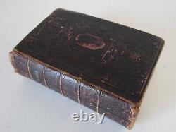 Antique 1856 Pre Civil War American HOLY BIBLE Leather Binding New York Stowe