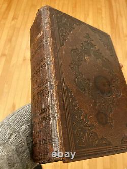 Antique 1859 Pre Civil War Era American HOLY BIBLE Nice Leather Binding New York