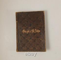 Antique 1861 Civil War Era Gospel Of St. John Small Pocket Bible