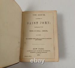 Antique 1861 Civil War Era Gospel Of St. John Small Pocket Bible