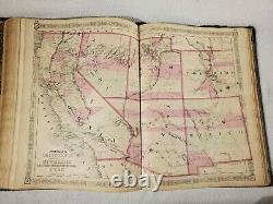 Antique 1863 Civil War Era Johnson's New Illustrated Family Atlas Hardcover
