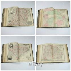 Antique 1863 Johnsons New Illustrated Family Atlas Civil War Era RARE COMPLETE