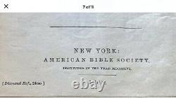 Antique 1868 Post Civil War American HOLY BIBLE Leather Wallet Binding New York
