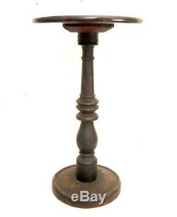 Antique 19th C. Candle Stand Civil War Era with1863 NY Draft Riots Note Affixed