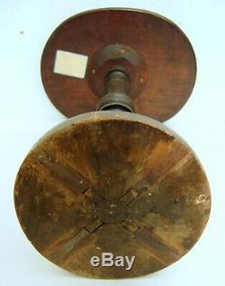 Antique 19th C. Candle Stand Civil War Era with1863 NY Draft Riots Note Affixed