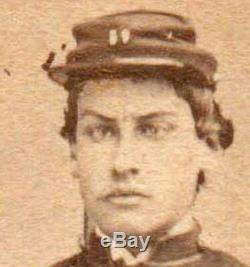 Antique 59th NY INF Frock Coat CIVIL WAR Union Soldier CDV Photo / GETTYSBURG