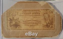 Antique CIVIL War 1864 $50 Ny Treasury Note CDV Photo Counterfeit Naramore Ct
