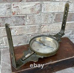 Antique Civil War Era J. T. Hobby New York Brass Railroad Surveyors Compass & Box