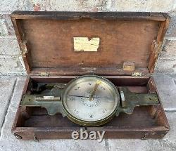 Antique Civil War Era J. T. Hobby New York Brass Railroad Surveyors Compass & Box