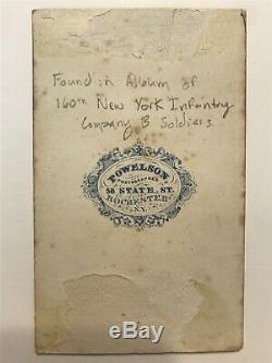 Antique Civil War Soldier From 160th New York Infantry Album Rochester Cdv Photo