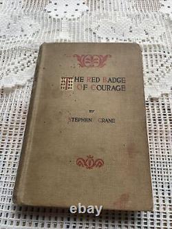 Antique Copy The Red Badge Of Courage Steven Crane Civil War 1904 Portrait Rare