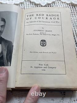 Antique Copy The Red Badge Of Courage Steven Crane Civil War 1904 Portrait Rare