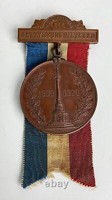 Antique Gettysburg Civil War reunion bronze medal Dedication New York Day 1893