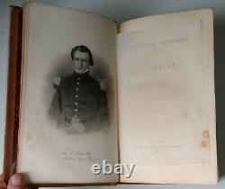 Antique Leather Bound Book 1885 Personal Memoirs Of U. S. Grant Volume One of Two