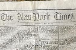 Antique New-York Times, April 26, 1865, The Day that John Wilkes Booth is Killed