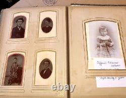Antique Photo Album Civil War Era IOWA Philadelphia New York Tax Stamps IDd ppl