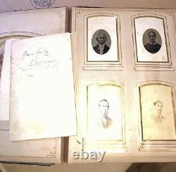 Antique Photo Album Civil War Era IOWA Philadelphia New York Tax Stamps IDs 1800