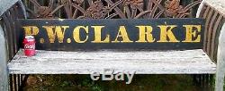 Antique Rare Civil War Era U S Mail Herkimer County NY Gilded P. W. CLARKE Sign