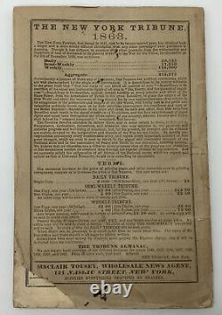 Antique The Tribune Almanac 1863 Civil War American History. Abraham Lincoln