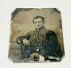 Antique Tintype Photo Of A Civil War Soldier Id'd 118th Ny Infantry