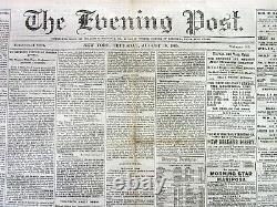 August 1865 bound volume NY Evening Post newspapers CIVIL WAR & RECONSTRUCTION
