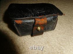 Authentic Civil War Union Leather Cartridge Box w imprinted Navy Yard NY 1863