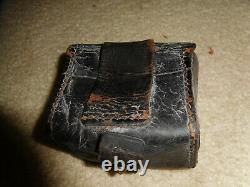 Authentic Civil War Union Leather Cartridge Box w imprinted Navy Yard NY 1863