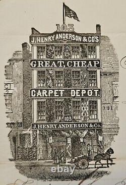 BEST 1861 ANDERSON CARPETs 103 BOWERY New York City NYC Civil War-era Billhead