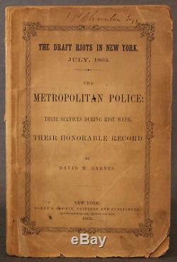 Barnes DRAFT RIOTS IN NEW YORK JULY 1863 African American Emancipation Civil War