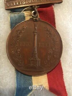 Battle Of Gettysburg 1863 NYS Civil War Veterans Medal Ribbon, New York