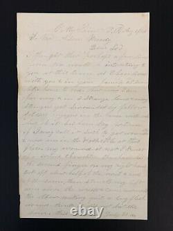 Battle of the Crater Civil War Letter Describing Wound New York Vols Petersburg