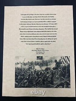 Battle of the Crater Civil War Letter Describing Wound New York Vols Petersburg