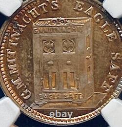 Beautiful NGC MS-64 RB Mittnacht's Eagles Safe Civil War Token, NY-630BA-2a