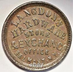 Belmont, New York Langdon's Hardware Civil War Store Card Token NY 77A-3a