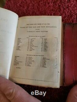 Bible New York American Bible Society small leather Civil War Era 1864 Edt LOT 4