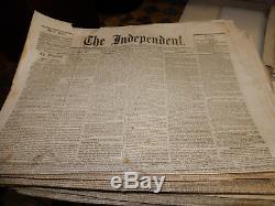 Big Collection CIVIL War Newspapers The Independent Ny 1861-66 101 Issues