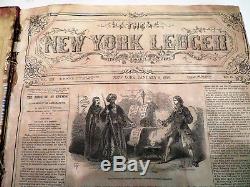 Bound New York Ledger 1858 Newspaper Pre Civil War One Full Year Great Read N/R