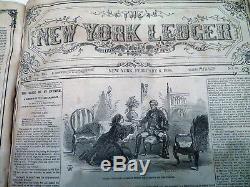 Bound New York Ledger 1858 Newspaper Pre Civil War One Full Year Great Read N/R