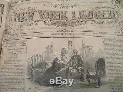 Bound New York Ledger 1858 Newspaper Pre Civil War One Full Year Great Read N/R