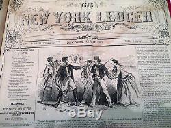 Bound New York Ledger 1858 Newspaper Pre Civil War One Full Year Great Read N/R