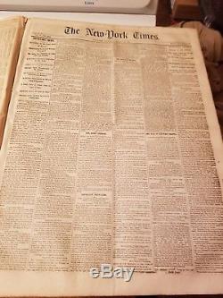 Bound Volume New York Times 1861 July To Dec Civil war Covers