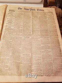 Bound Volume New York Times 1861 July To Dec Civil war Covers
