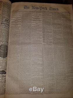 Bound Volume of the New York times Civil War Newwspaper approx 150 issues 1863