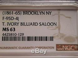 Brooklyn, New York civil war token store card NGC MS63