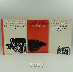 Bruce Catton Army of the Potomac 1 & 2 & Stillness Appomattox Set of 3 Books VG+