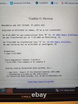 Bust view CDV of Franklin O. Sherman of the 10th and 6th NY Heavy Artillery