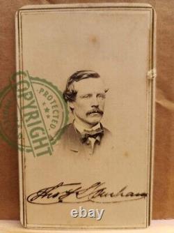 CDV of First Lt. Thomas Durham of the 1st NY Enigneers. Bold ink signature